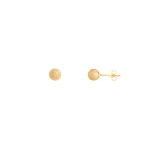 Clous d'oreilles or jaune 750/18 ct gratté Ø 4mm
