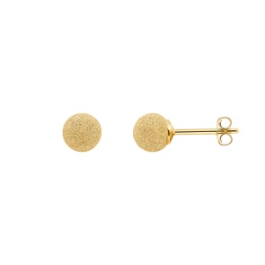 Ohrstecker 750/18 K Gelbgold eismattiert Ø 6mm