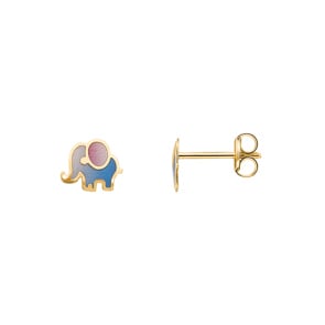 Ohrstecker 750/18 K Gelbgold Elefant lackiert