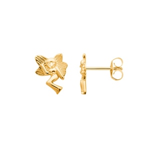 Clous d'oreilles or jaune 750/18 ct, Ange