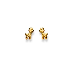 Stud Earrings 750/18 K Yellow Gold, Giraffe