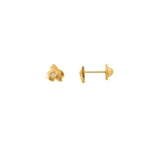 Ohrstecker 750/18 K Gelbgold Hasen mit Zirkonia