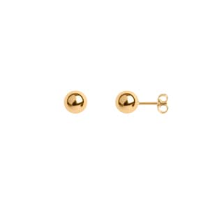 Clous d'oreilles or jaune 750/18 ct creux Ø 7mm