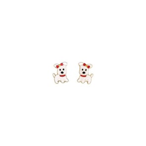 Ohrstecker 750/18 K Gelbgold Hund lackiert