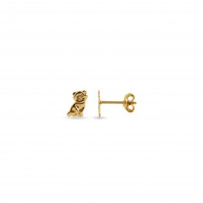 Ohrstecker 750/18 K Gelbgold, Katze