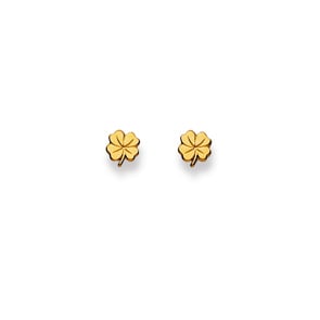 Ohrstecker 750/18 K Gelbgold, Kleeblatt