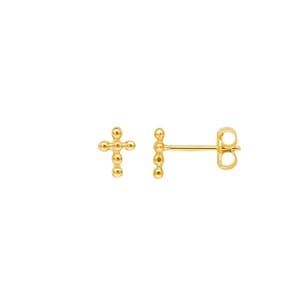 Ohrstecker 750/18 K Gelbgold, Kreuz