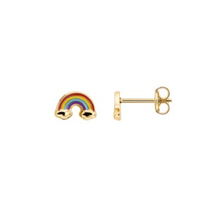 Ohrstecker 750/18 K Gelbgold lackiert, Regenbogen