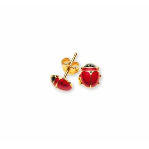 Clous d'oreilles or jaune 750/18 ct, Coccinelle