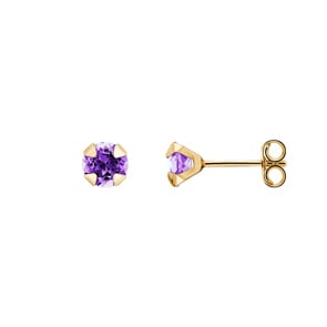 Ohrstecker 750/18 K Gelbgold mit Amethyst Ø 5mm