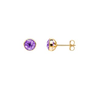 Ohrstecker 750/18 K Gelbgold mit Amethysten
