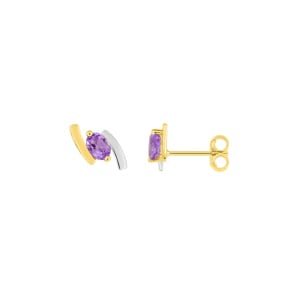 Ohrstecker 750/18 K Gelbgold mit Amethysten