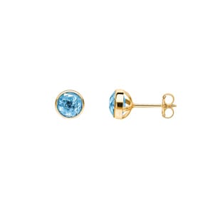 Ohrstecker 750/18 K Gelbgold mit Blautopas