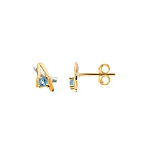 Ohrstecker 750/18 K Gelbgold mit Blautopas
