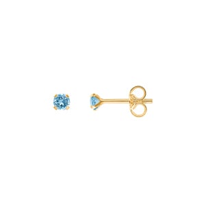 Ohrstecker 750/18 K Gelbgold mit Blautopas Ø 3mm