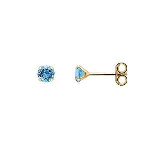 Ohrstecker 750/18 K Gelbgold mit Blautopas Ø 4mm