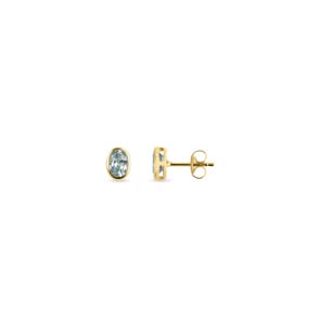 Ohrstecker 750/18 K Gelbgold mit Blautopas oval