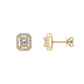 Ohrstecker 750/18 K Gelbgold mit Diamant 0.39 ct H/si