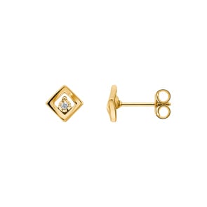 Ohrstecker 750/18 K Gelbgold mit Diamanten 0.02ct. H/p1