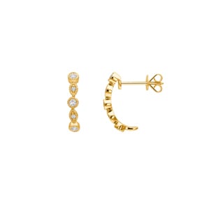 Ohrstecker 750/18 K Gelbgold mit Diamanten 0.19 ct H/si