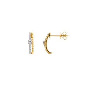 Ohrstecker 750/18 K Gelbgold mit Diamanten 0.22 ct H/si