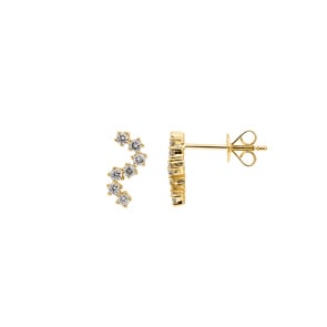 Clous d'oreilles or jaune 750/18 ct avec diamants 0.24 ct H/si