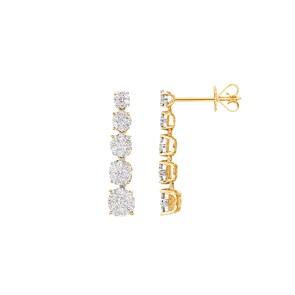 Ohrhänger 750/18 K Gelbgold mit Diamanten 0.75 ct H/si