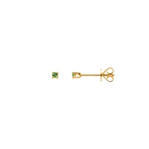 Clous d'oreilles or jaune 750/18 ct avec grenats vert