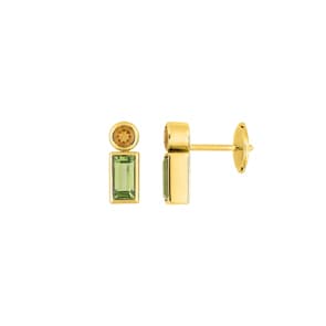 Ohrstecker 750/18 K Gelbgold mit Peridot & Citrin