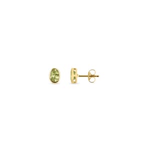 Ohrstecker 750/18 K Gelbgold mit Peridot oval