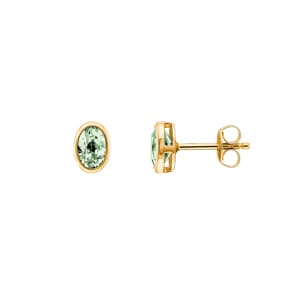 Ohrstecker 750/18 K Gelbgold mit Peridot oval