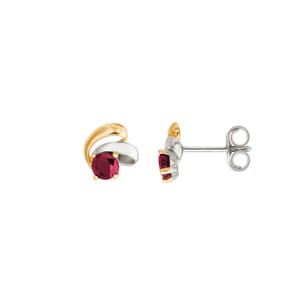 Ohrstecker 750/18 K Gelbgold mit Rubin 0.32ct.