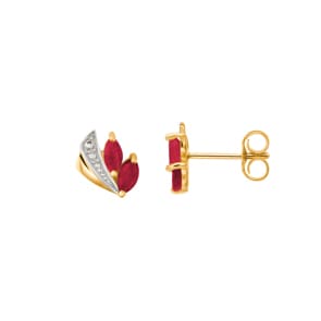Ohrstecker 750/18 K Gelbgold mit Rubin 0.42ct.