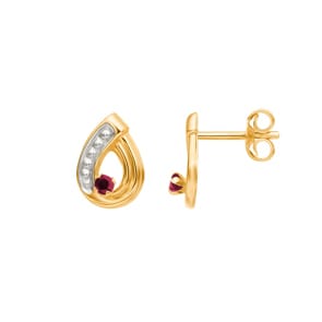 Ohrstecker 750/18 K Gelbgold mit Rubin
