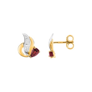 Ohrstecker 750/18 K Gelbgold mit Rubin