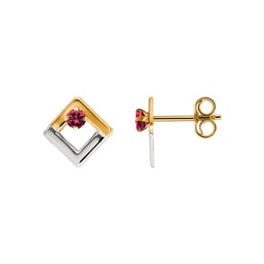 Ohrstecker 750/18 K Gelbgold mit Rubin