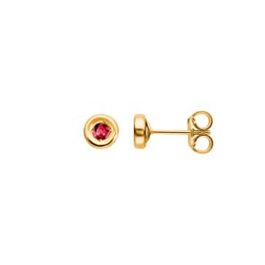 Clous d'oreilles or jaune 750/18 ct avec rubis Ø 2.5mm