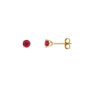 Ohrstecker 750/18 K Gelbgold mit Rubin Ø 4mm