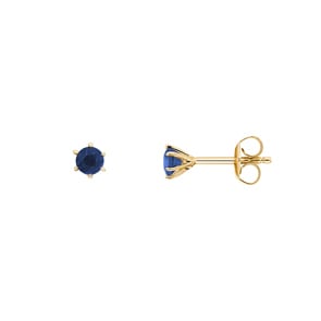 Stud Earrings 750/18 K Yellow Gold with Sapphire
