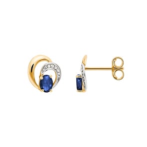 Ohrstecker 750/18 K Gelbgold mit Saphir 0.44ct.