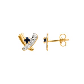 Ohrstecker 750/18 K Gelbgold mit Saphir