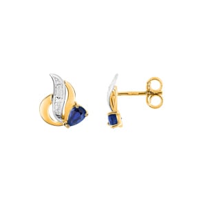 Ohrstecker 750/18 K Gelbgold mit Saphir