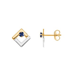 Ohrstecker 750/18 K Gelbgold mit Saphir