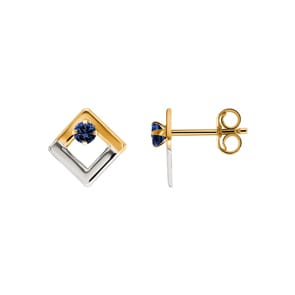 Ohrstecker 750/18 K Gelbgold mit Saphir