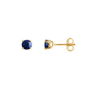 Ohrstecker 750/18 K Gelbgold mit Saphir Ø 4mm