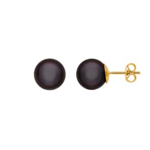 Ohrstecker 750/18 K Gelbgold mit schwarzer Süsswasserzuchtperle Ø 8mm