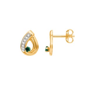 Ohrstecker 750/18 K Gelbgold mit Smaragd