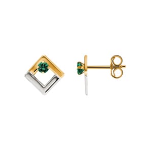 Ohrstecker 750/18 K Gelbgold mit Smaragd