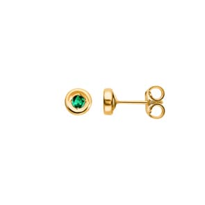Ohrstecker 750/18 K Gelbgold mit Smaragd Ø 2.5mm
