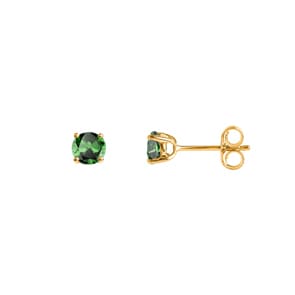 Ohrstecker 750/18 K Gelbgold mit Smaragd Ø 4mm